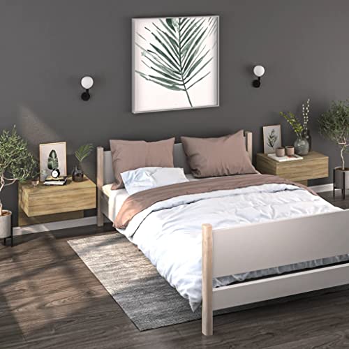 KTHLBRH Wand-Nachttische 2 STK. Sonoma-Eiche nachttische kommode mit schubladen for Zimmer Schlafzimmer von KTHLBRH