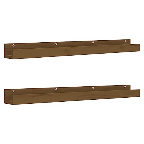 KTHLBRH Wandboard Gewürzregal Wand Küchenregal Wand Wandregal Küche - Wandregale 2 STK. Honigbraun 110x12x9 cm Massivholz Kiefer für Badezimmer Küchen Büro Balkon KTHLBRH Wandboard Gewürzregal Wand Küchenregal Wand Wandregal Küche - Wandregale 2 STK. Honigbraun 110x12x9 cm Massivholz Kiefer für Badezimmer Küchen Büro Balkon von KTHLBRH