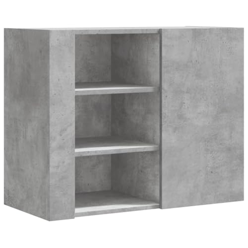 KTHLBRH Wandregal Badezimmer Schweberegale Badregal Regale Wand - Wandregal Betongrau 75x35x60 cm Holzwerkstoff für Küchen Büro Balkon Wohnzimmer von KTHLBRH