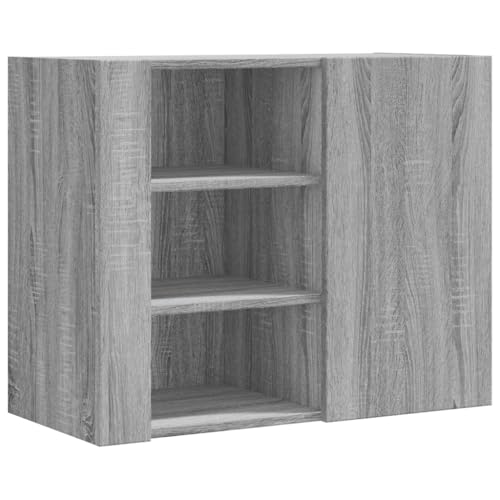KTHLBRH Wandregal Badezimmer Schweberegale Badregal Regale Wand - Wandregal Grau Sonoma 75x35x60 cm Holzwerkstoff für Küchen Büro Balkon Wohnzimmer KTHLBRH Wandregal Badezimmer Schweberegale Badregal Regale Wand - Wandregal Grau Sonoma 75x35x60 cm Holzwerkstoff für Küchen Büro Balkon Wohnzimmer von KTHLBRH