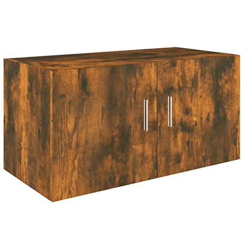 KTHLBRH Wandregal Badezimmer Wandregal Klein Badezimmer Regal Regale Wand - Wandschrank Räuchereiche 80x39x40 cm Holzwerkstoff für Küchen Büro Badezimmer Wohnzimmer von KTHLBRH
