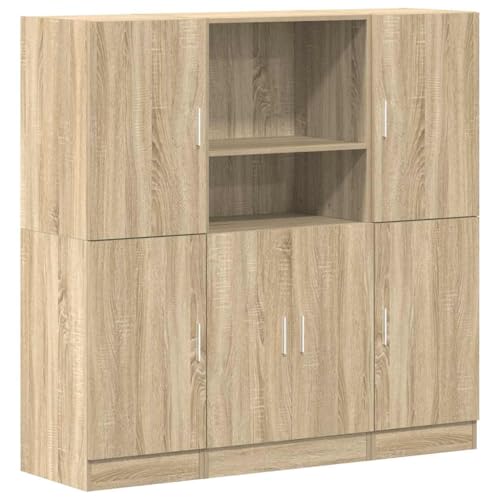 KTHLBRH Wandregal Badezimmer Wandregal Klein Bücherregal Wand Kleines Regal Wand - 3-TLG. Küchenschrank-Set Sonoma-Eiche Holzwerkstoff für Büro Küchen Wohnzimmer Balkon KTHLBRH Wandregal Badezimmer Wandregal Klein Bücherregal Wand Kleines Regal Wand - 3-TLG. Küchenschrank-Set Sonoma-Eiche Holzwerkstoff für Büro Küchen Wohnzimmer Balkon von KTHLBRH