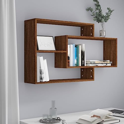KTHLBRH Wandregal Braun Eichen-Optik Schweberegal Dekoregal für Bad Büro 104x20x58,5 cm Holzwerkstoff KTHLBRH Wandregal Braun Eichen-Optik Schweberegal Dekoregal für Bad Büro 104x20x58,5 cm Holzwerkstoff von KTHLBRH