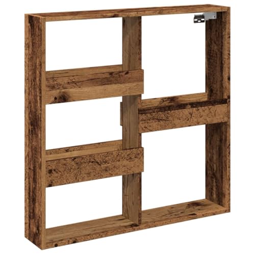 KTHLBRH Wandregal Brett Bücherregal Wand Badregal Regalbrett - Wandschrank Altholz-Optik 80x15x80 cm Holzwerkstoff für Badezimmer Büro Wohnzimmer Schlafzimmer KTHLBRH Wandregal Brett Bücherregal Wand Badregal Regalbrett - Wandschrank Altholz-Optik 80x15x80 cm Holzwerkstoff für Badezimmer Büro Wohnzimmer Schlafzimmer von KTHLBRH