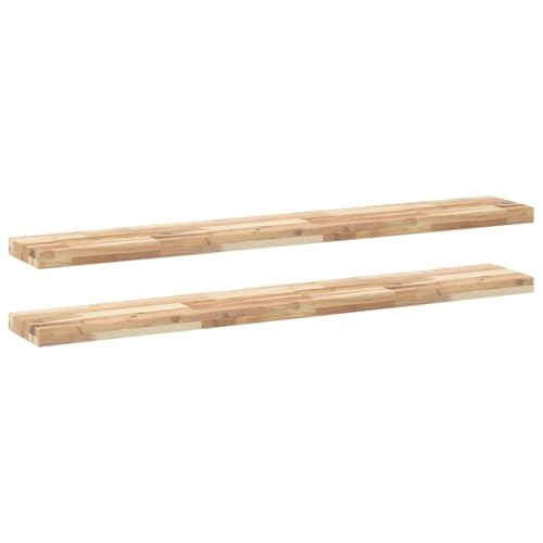 KTHLBRH Wandregal Brett Schweberegale Bücherregal Wand Floating Shelves - Schweberegale 2 STK. 140x20x4 cm Massivholz Akazie Unbehandelt für Wohnzimmer Badezimmer Küchen Balkon KTHLBRH Wandregal Brett Schweberegale Bücherregal Wand Floating Shelves - Schweberegale 2 STK. 140x20x4 cm Massivholz Akazie Unbehandelt für Wohnzimmer Badezimmer Küchen Balkon von KTHLBRH