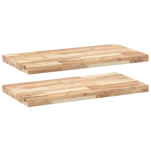 KTHLBRH Wandregal Brett Schweberegale Bücherregal Wand Floating Shelves - Schweberegale 2 STK. 80x40x4 cm Massivholz Akazie Unbehandelt für Wohnzimmer Badezimmer Küchen Balkon KTHLBRH Wandregal Brett Schweberegale Bücherregal Wand Floating Shelves - Schweberegale 2 STK. 80x40x4 cm Massivholz Akazie Unbehandelt für Wohnzimmer Badezimmer Küchen Balkon von KTHLBRH