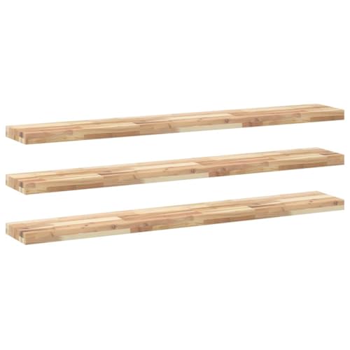 KTHLBRH Wandregal Brett Schweberegale Bücherregal Wand Floating Shelves - Schweberegale 3 STK. 120x20x4 cm Massivholz Akazie Unbehandelt für Wohnzimmer Badezimmer Küchen Balkon KTHLBRH Wandregal Brett Schweberegale Bücherregal Wand Floating Shelves - Schweberegale 3 STK. 120x20x4 cm Massivholz Akazie Unbehandelt für Wohnzimmer Badezimmer Küchen Balkon von KTHLBRH