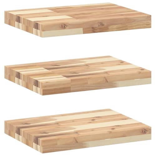 KTHLBRH Wandregal Brett Schweberegale Bücherregal Wand Floating Shelves - Schweberegale 3 STK. 40x30x4 cm Massivholz Akazie Unbehandelt für Wohnzimmer Badezimmer Küchen Balkon KTHLBRH Wandregal Brett Schweberegale Bücherregal Wand Floating Shelves - Schweberegale 3 STK. 40x30x4 cm Massivholz Akazie Unbehandelt für Wohnzimmer Badezimmer Küchen Balkon von KTHLBRH