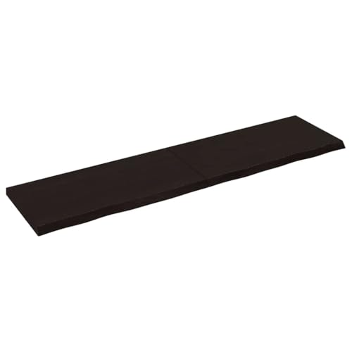 KTHLBRH Wandregal Dunkelbraun Regal für Deko Schweberegal für Bad Büro 160x40x(2-4) cm Massivholz Eiche Behandelt von KTHLBRH
