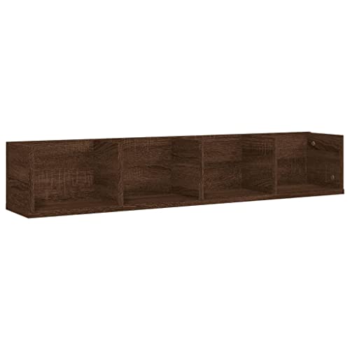 KTHLBRH Wandregal Klein Küchenregal Wand Book Shelf - CD-Wandregal Braun Eichen-Optik 100x18x18 cm Holzwerkstoff für Badezimmer Küchen Schlafzimmer Balkon KTHLBRH Wandregal Klein Küchenregal Wand Book Shelf - CD-Wandregal Braun Eichen-Optik 100x18x18 cm Holzwerkstoff für Badezimmer Küchen Schlafzimmer Balkon von KTHLBRH