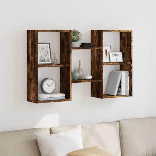 KTHLBRH Wandregal Räuchereiche Regal für Deko Wohnzimmerregal für Büro Bad 96x18x60 cm Holzwerkstoff KTHLBRH Wandregal Räuchereiche Regal für Deko Wohnzimmerregal für Büro Bad 96x18x60 cm Holzwerkstoff von KTHLBRH