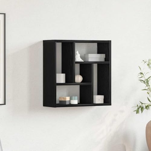 KTHLBRH Wandregal Schwarz Eichen-Optik Hängeregal Regal für Büro Schlafzimmer 45x16x45 cm Holzwerkstoff KTHLBRH Wandregal Schwarz Eichen-Optik Hängeregal Regal für Büro Schlafzimmer 45x16x45 cm Holzwerkstoff von KTHLBRH