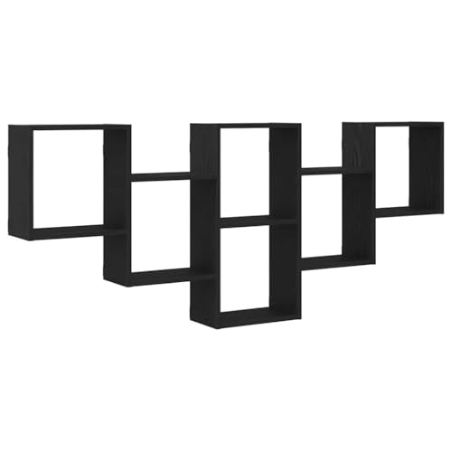 KTHLBRH Wandregal Schwebend Badregal Badezimmer Regal Regale Wand - Wandregal Schwarz Eichen-Optik 159x18x66 cm Holzwerkstoff für Schlafzimmer Büro Badezimmer Küchen KTHLBRH Wandregal Schwebend Badregal Badezimmer Regal Regale Wand - Wandregal Schwarz Eichen-Optik 159x18x66 cm Holzwerkstoff für Schlafzimmer Büro Badezimmer Küchen von KTHLBRH