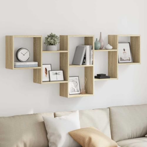 KTHLBRH Wandregal Sonoma-Eiche Wohnzimmerregal Regal für Deko für Bad Wohnzimmer 159x18x66 cm Holzwerkstoff KTHLBRH Wandregal Sonoma-Eiche Wohnzimmerregal Regal für Deko für Bad Wohnzimmer 159x18x66 cm Holzwerkstoff von KTHLBRH