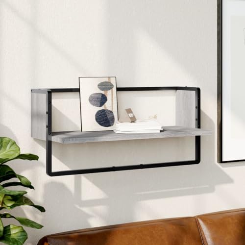 KTHLBRH Wandregal mit Stange Grau Sonoma Regal für Deko Hängeregal für Küche Schlafzimmer 65x25x30 cm KTHLBRH Wandregal mit Stange Grau Sonoma Regal für Deko Hängeregal für Küche Schlafzimmer 65x25x30 cm von KTHLBRH