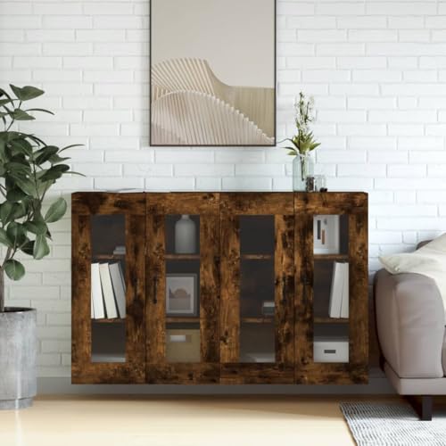 KTHLBRH Wandschränke 2 STK. Räuchereiche Holzwerkstoff kleiderschrank flurschrank for Innenraum Wohnzimmer KTHLBRH Wandschränke 2 STK. Räuchereiche Holzwerkstoff kleiderschrank flurschrank for Innenraum Wohnzimmer von KTHLBRH