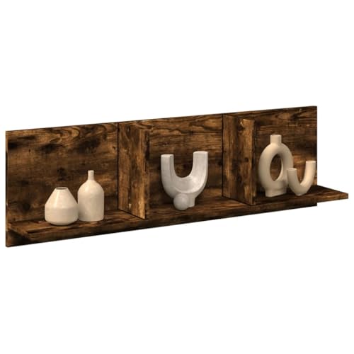 KTHLBRH Wandschrank Aufbewahrungsregal Dekoregal für Küche Wohnzimmer 100x16,5x30 cm Räuchereiche Holzwerkstoff von KTHLBRH