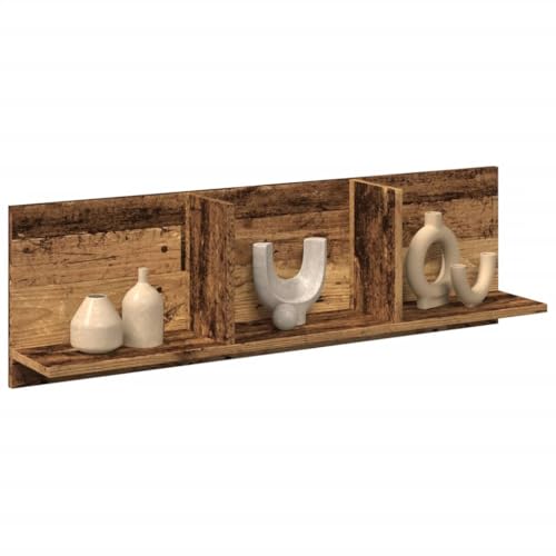 KTHLBRH Wandschrank Dekoregal Aufbewahrungsregal für Wohnzimmer Küche 100x16,5x30 cm Altholz-Optik Holzwerkstoff von KTHLBRH