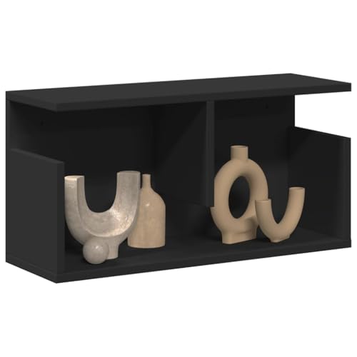 KTHLBRH Wandschrank Hängeregal Wandboard für Küche Wohnzimmer 60x20x30 cm Schwarz Holzwerkstoff KTHLBRH Wandschrank Hängeregal Wandboard für Küche Wohnzimmer 60x20x30 cm Schwarz Holzwerkstoff von KTHLBRH