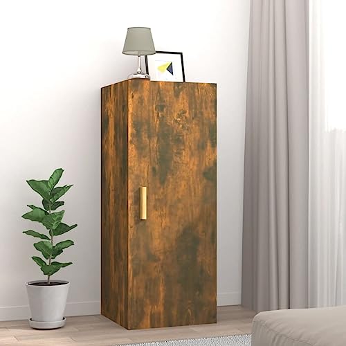 KTHLBRH Wandschrank Räuchereiche Wohnzimmerregal Pflanzenregal für Bad Küche 34,5x34x90 cm Holzwerkstoff KTHLBRH Wandschrank Räuchereiche Wohnzimmerregal Pflanzenregal für Bad Küche 34,5x34x90 cm Holzwerkstoff von KTHLBRH