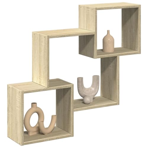 KTHLBRH Wandschrank Schweberegal Aufbewahrungsregal für Bad Wohnzimmer 78x18x71 cm Sonoma Eiche Holzwerkstoff KTHLBRH Wandschrank Schweberegal Aufbewahrungsregal für Bad Wohnzimmer 78x18x71 cm Sonoma Eiche Holzwerkstoff von KTHLBRH