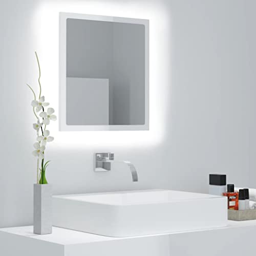 KTHLBRH Waschbecken UVnterschrank Waschbeckenunterschrank LED-Badspiegel Hochglanz-Weiß 40x8,5x37 cm Acryl von KTHLBRH