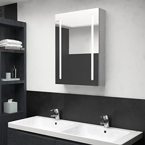 KTHLBRH Waschbecken UVnterschrank Waschbeckenunterschrank LED-Spiegelschrank fürs Bad Betongrau 50x13x70 cm von KTHLBRH
