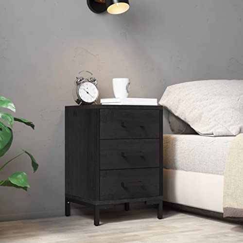 Nachttisch Schwarz Bedside Table badschrank schmal for Schlafzimmer Wohnzimmer 40x30x55 cm Massivholz Kiefer Nachttisch Schwarz Bedside Table badschrank schmal for Schlafzimmer Wohnzimmer 40x30x55 cm Massivholz Kiefer von KTHLBRH