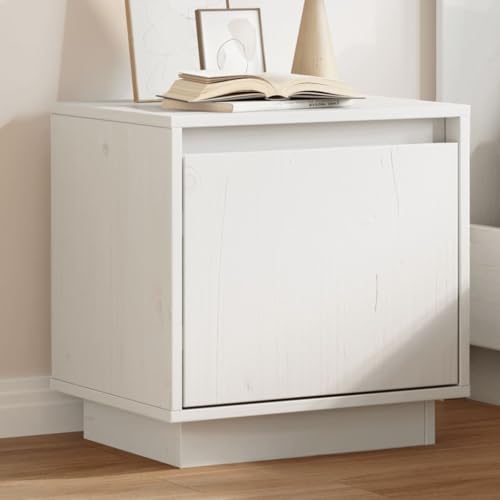 Nachttisch Weiß kommode mit schubladen badschrank schmal for Schlafzimmer Wohnzimmer 40x30x40 cm Massivholz Kiefer von KTHLBRH