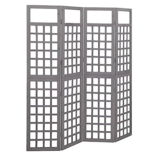 Paravent Outdoor Wetterfest Blackout Curtain 4-TLG. Paravent/Spalier Massivholz Tanne Grau 161x180 cm von KTHLBRH