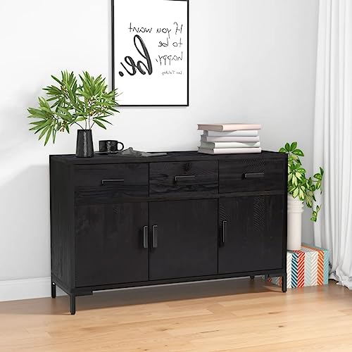 Sideboard Schwarz Schrank sideboards for Innenraum Büro 110x35x70 cm Massivholz Kiefer Sideboard Schwarz Schrank sideboards for Innenraum Büro 110x35x70 cm Massivholz Kiefer von KTHLBRH