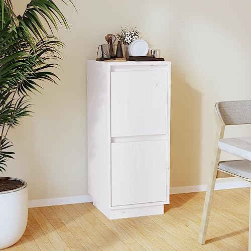 Sideboard Weiß flurschrank gartenschrank for Wohnzimmer Innenraum 31,5x34x75 cm Massivholz Kiefer von KTHLBRH