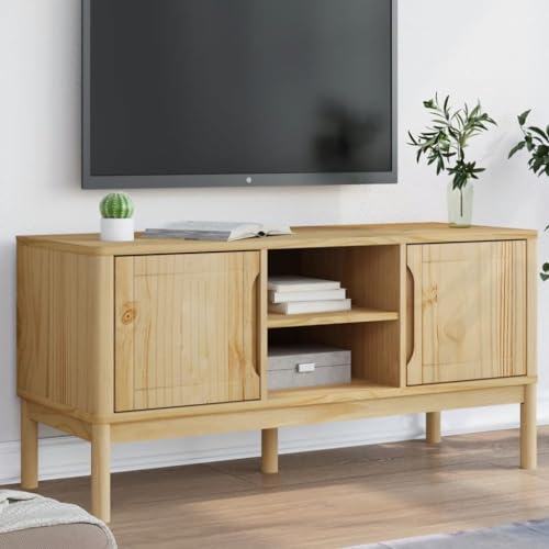 TV-Schrank Floro Wachsbraun Wohnzimmertisch Multifunktionaler TV-Ständer für Schlafzimmer Büro 114x43x55 cm Massivholz Kiefer TV-Schrank Floro Wachsbraun Wohnzimmertisch Multifunktionaler TV-Ständer für Schlafzimmer Büro 114x43x55 cm Massivholz Kiefer von KTHLBRH