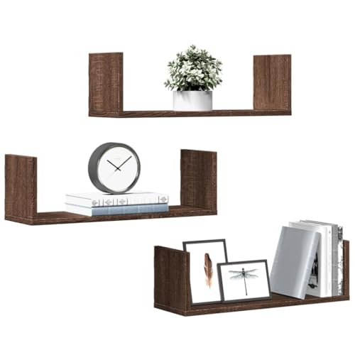 Wandregale 3 STK. Eichen-Optik Regal für Deko Aufbewahrungsregal für Küche Bad 58x18x18 cm Holzwerkstoff Wandregale 3 STK. Eichen-Optik Regal für Deko Aufbewahrungsregal für Küche Bad 58x18x18 cm Holzwerkstoff von KTHLBRH