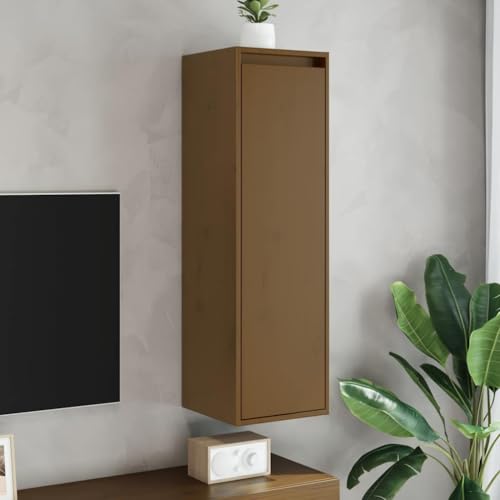 Wandschränke 2 STK. Honigbraun Pflanzenregal Regal für Deko für Wohnzimmer Schlafzimmer 30x30x100 cm Massivholz Kiefer von KTHLBRH