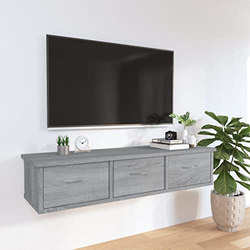 Wandschrank Grau Sonoma Hängeregal Aufbewahrungsregal für Küche Büro 88x26x18,5 cm Holzwerkstoff Wandschrank Grau Sonoma Hängeregal Aufbewahrungsregal für Küche Büro 88x26x18,5 cm Holzwerkstoff von KTHLBRH