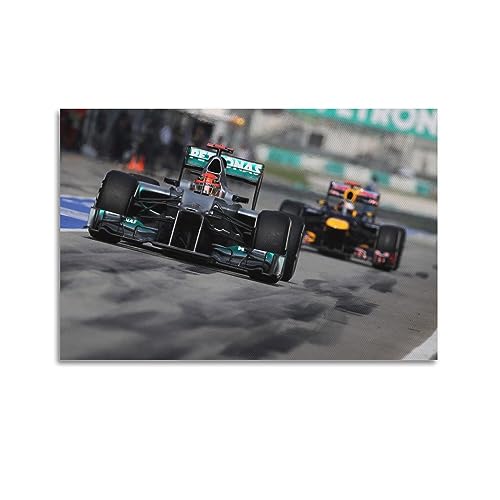 KTIN Klassisches Rennposter Mercedes AMG W08 Supercars Poster, dekoratives Gemälde, Leinwand, Wandposter und Kunstdruck, modernes Familienschlafzimmer-Dekor-Poster, 30 x 45 cm von KTIN