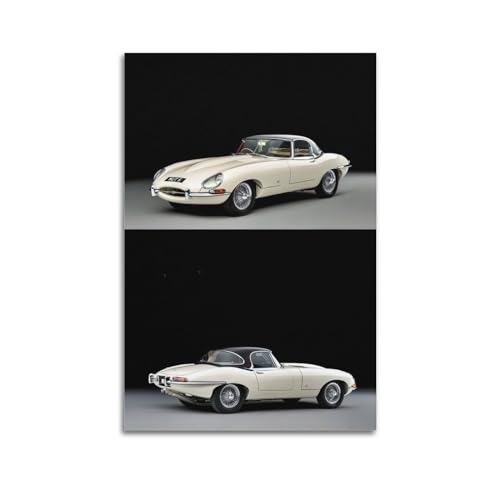 KTIN Luxuriöses Sportwagen-Poster Jaguar E-Type Serie 1, klassisches Auto-Poster, dekorative Malerei, Leinwand-Wandposter und Kunstdruck, modernes Familienschlafzimmer-Dekor-Poster, 60 x 90 cm von KTIN
