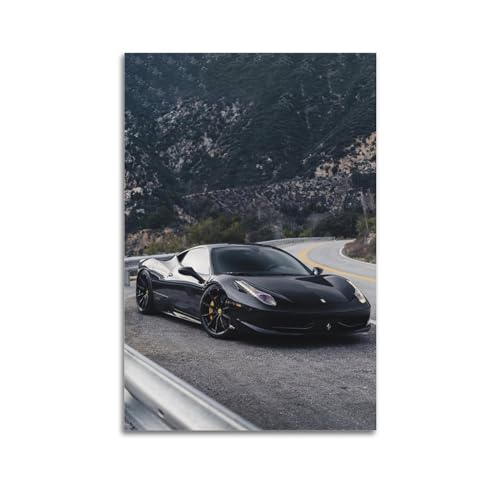 KTIN Retro-Luxus-Supercar-Poster Ferrari 458 Italia, dekoratives Gemälde, Leinwand-Wandposter und Kunstdruck, modernes Familienschlafzimmer-Dekor-Poster, 60 x 90 cm von KTIN