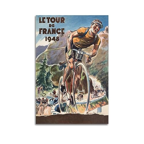 KTIN Vintage-Sport-Poster 1948 Tour de France, dekoratives Gemälde, Leinwand-Wandposter und Kunstdruck, modernes Familienschlafzimmer-Dekor-Poster, 30 x 45 cm von KTIN