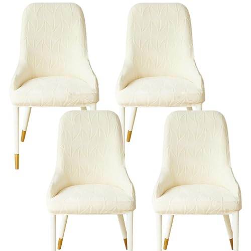 2er-Pack Ohrensessel-Schoner Mit Ergonomischer Kontur – Schonbezüge Aus Hochwertigem Stretchgewebe, Pflegeleichter Möbelschutz For Den Einsatz Zu Hause Und Im Gastgewerbe(Creamywhite,Set of 4) von KTLCNDF