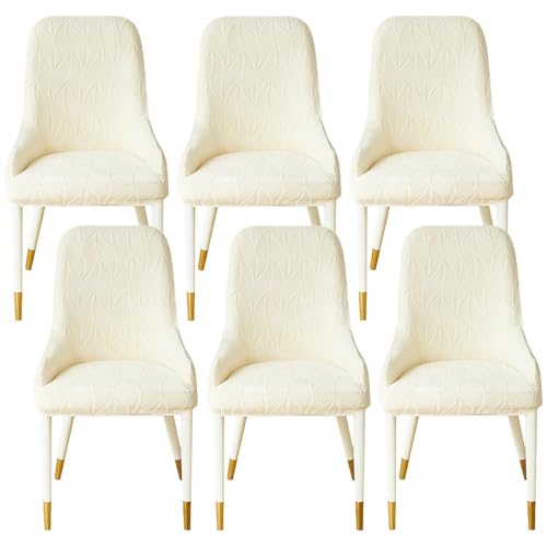 2er-Pack Ohrensessel-Schoner Mit Ergonomischer Kontur – Schonbezüge Aus Hochwertigem Stretchgewebe, Pflegeleichter Möbelschutz For Den Einsatz Zu Hause Und Im Gastgewerbe(Creamywhite,Set of 6) von KTLCNDF