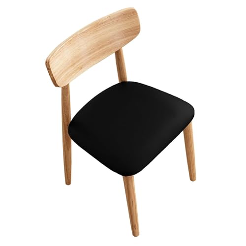 2er-Pack Premium-Stuhlschoner – Schonbezüge aus Kunstleder mit spritzwassergeschützter Barriere, Pflegeleichte, gepolsterte Schoner for Zuhause und den Essbereich(Black,16" W x 18" L 2PCS) von KTLCNDF