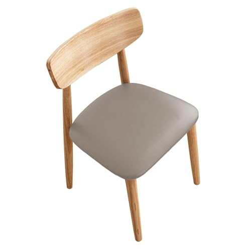 2er-Pack Premium-Stuhlschoner – Schonbezüge aus Kunstleder mit spritzwassergeschützter Barriere, Pflegeleichte, gepolsterte Schoner for Zuhause und den Essbereich(Gray,16" W x 18" L 6PCS) von KTLCNDF