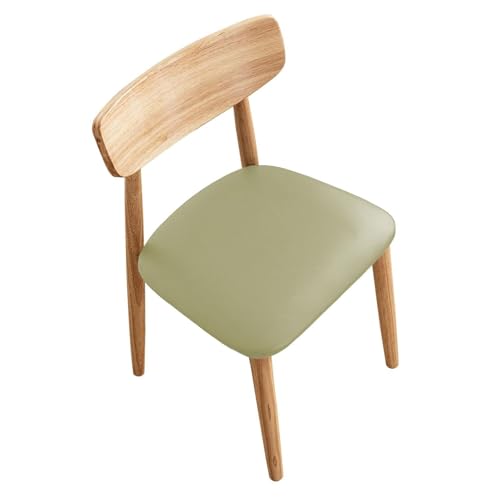 2er-Pack Premium-Stuhlschoner – Schonbezüge aus Kunstleder mit spritzwassergeschützter Barriere, Pflegeleichte, gepolsterte Schoner for Zuhause und den Essbereich(Green,16" W x 18" L 6PCS) von KTLCNDF