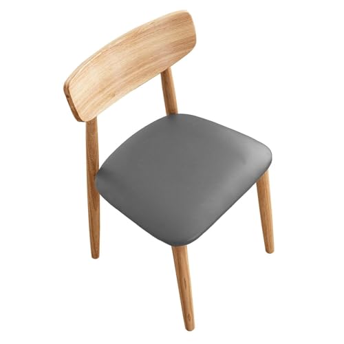 2er-Pack Premium-Stuhlschoner – Schonbezüge aus Kunstleder mit spritzwassergeschützter Barriere, Pflegeleichte, gepolsterte Schoner for Zuhause und den Essbereich(Light Grey,16" W x 18" L 4PCS) von KTLCNDF