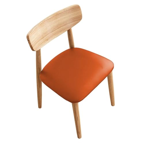 2er-Pack Premium-Stuhlschoner – Schonbezüge aus Kunstleder mit spritzwassergeschützter Barriere, Pflegeleichte, gepolsterte Schoner for Zuhause und den Essbereich(Orange,16" W x 18" L 4PCS) von KTLCNDF