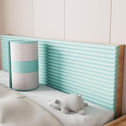 3D-Wandpolsterplatten – Selbstklebendes Kopfteil, Abziehbarer Und Aufklebbarer Wandschutz For Schlafzimmer Und Tatami (20 X 200 Cm), NBR-Schaum(Green,20x200cm/7.9x78.7in) von KTLCNDF