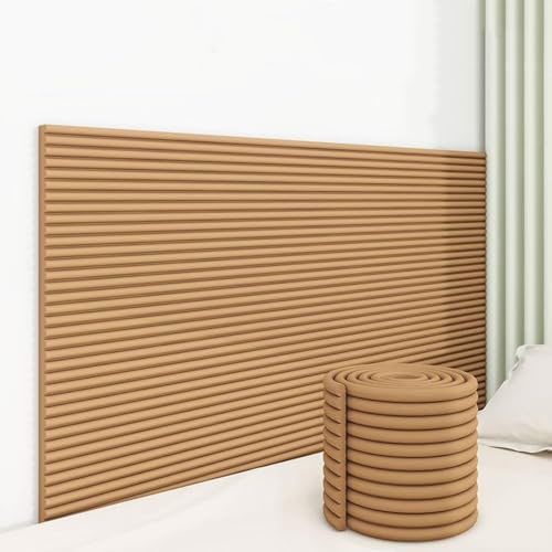 3D-Wandpolsterplatten – Selbstklebendes Kopfteil, Abziehbarer Und Aufklebbarer Wandschutz For Schlafzimmer Und Tatami (20 X 200 Cm), NBR-Schaum(Khaki,20x200cm/7.9x78.7in) von KTLCNDF