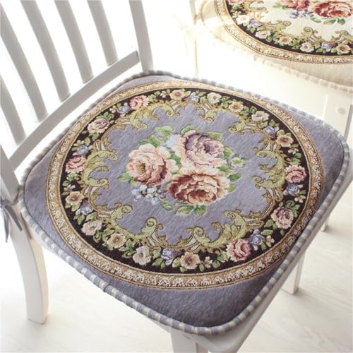 4er-Set Stuhlkissen Aus Memory-Schaum For Esszimmerstühle – U-förmige Sitzpolster Aus Chenille Mit Bändern (braun) – 43,2 X 45,7 Cm, Waschbare Stuhlhussen Im Retro-Stil For Die Küche (2er-Pack)(Gray,2 von KTLCNDF
